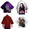 Изысканный аниме косплей Demon Slayer Kimetsu No Yaiba Свободное хаори Кимоно Халаты Пальто Топы с идеальной строчкой