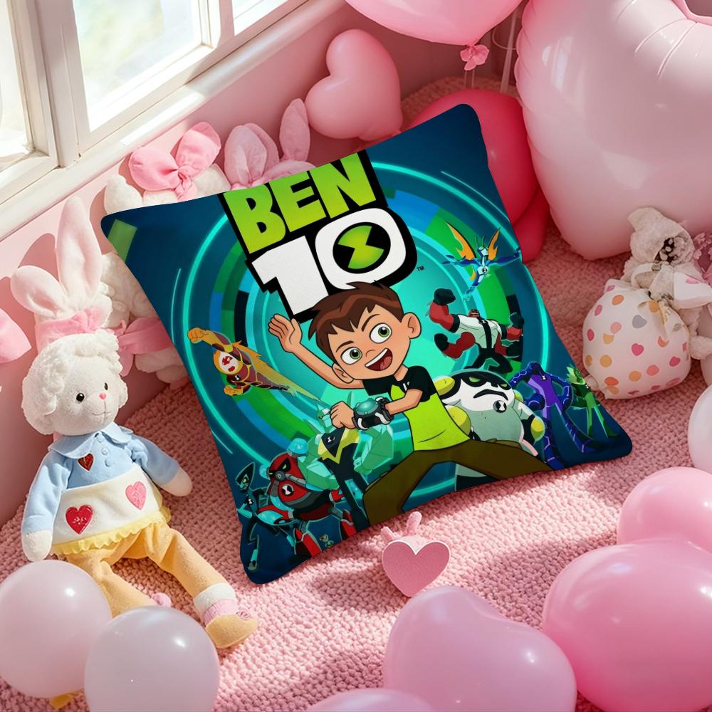 Cartoon BBen 10 Cool Pillow Case Soft Plush Fabric DoubleSided Printed Cushion Cover Warm Winter Sofa Pillow Case