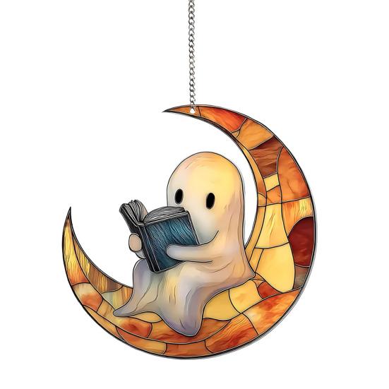 Ghost Hanging Decoration Acrylic Ghost Series Sun Catcher Cartoon Ghost Halloween Decoration for Windows Porch Walls