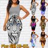 2022 Women's Dress Sling Summer Tiger Dresses Tight Sleeveless Slim Fit Sexy Fashion Top Clothing