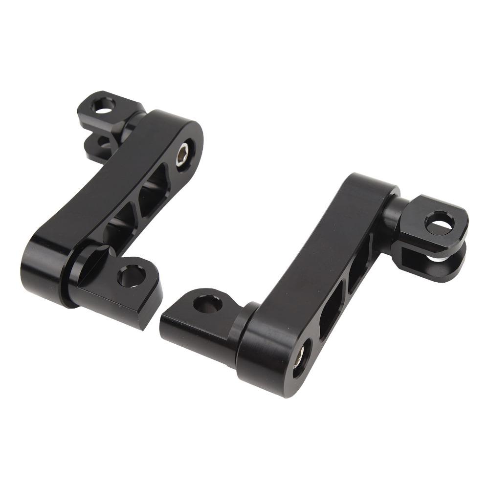 2pcs 360° Adjustable Highway Bracket Clamp Support Foot Peg Extension For Touring