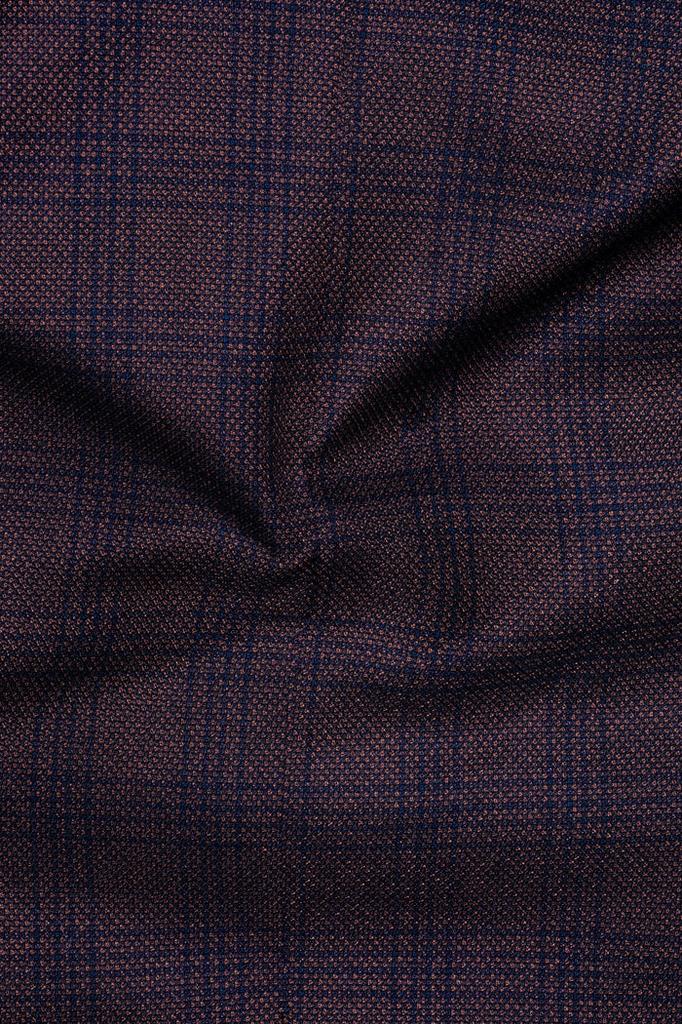 Блейзер Woolrich Bandhgala с тонкой клеткой цвета Thunder Brown и планкой на пуговицах