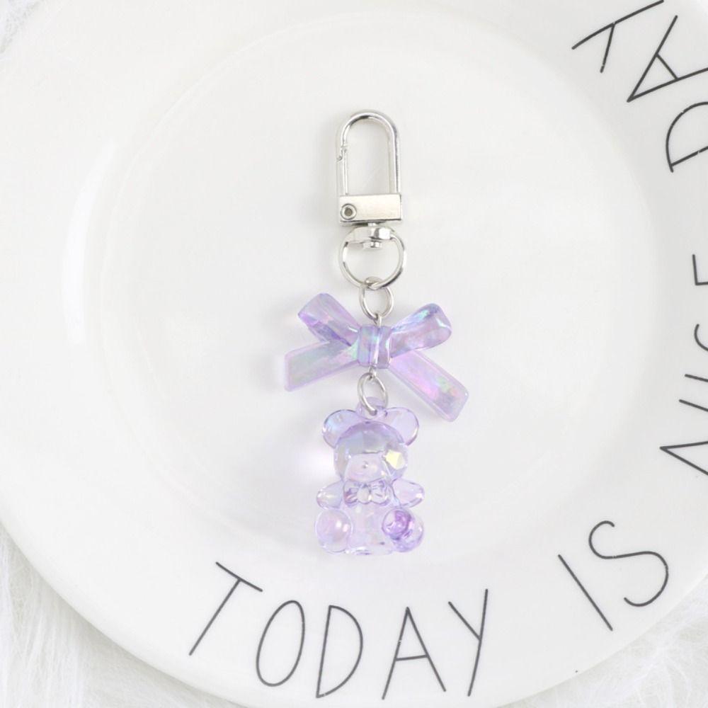 Брелок для сумок из смолы в виде мармеладного мишки, конфетный цвет, милая подвеска на сумку, милый брелок для автомобиля для женщин