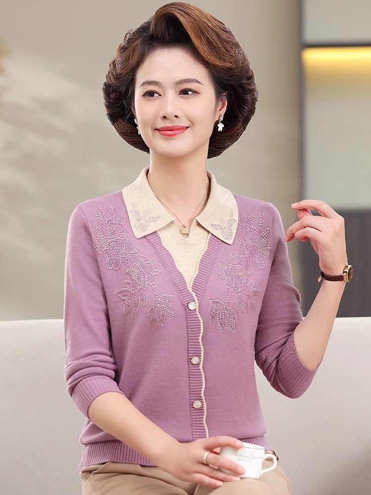 Новый вязаный свитер, два свитера для весенних и осенних каникул, зимний укороченный топ для женщин среднего и пожилого возраста
