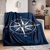 1Pc Maritime Navigation Compass Blanket Soft And Comfortable Casual Warm Camping Travel Christmas Halloween Xmas Gift M928864