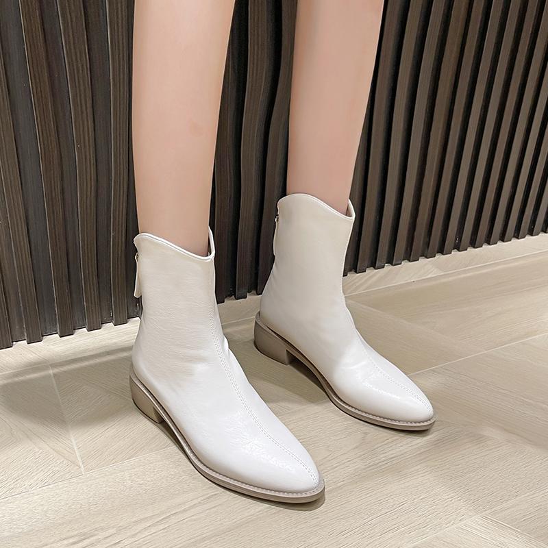 Мода Новая осень/зима Комфорт Ретро Модель на толстом каблуке Модные ботинки Острые квадратные каблуки Повседневные женские ботильоны, увеличивающие рост