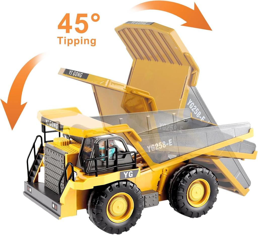 Remote Control Excavator Toy Radio Controlled Rc Dump Truck Vehicle Crawler Bulldozer Construction Car Gifts For Kids Boys