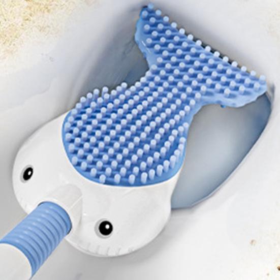 Туалетная щетка Squirt Whale с поворотом на 360 градусов и силиконовой головкой, отверстием для подвешивания