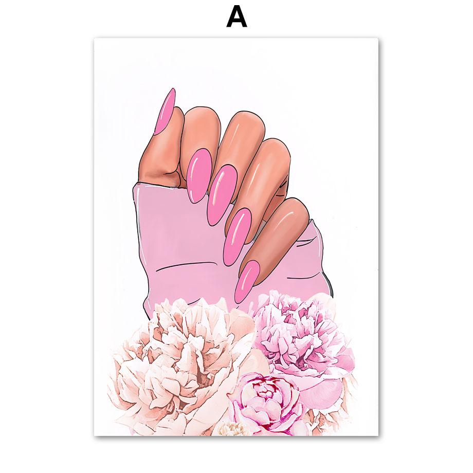 Маникюрный салон, студия, галерея, постер на скандинавскую тему, Роскошные длинные ногти, настенный художественный принт, холст, картина, красота, Декор, фотографии для гостиной