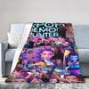 Huntrix Blanket Cover Coral Fleece Plush Kpop Demon Hunters Lightweight Throw Blankets for Home Couch Bedspread