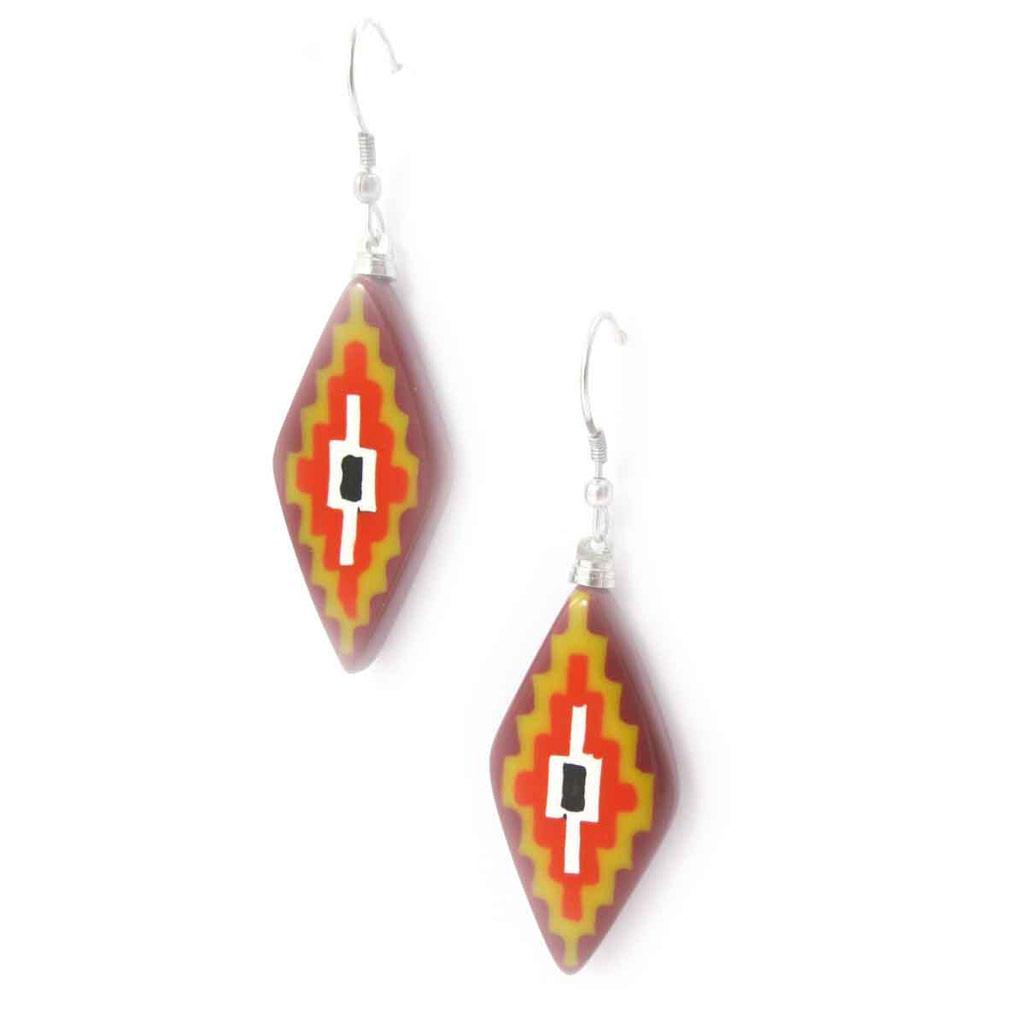 Les Trésors De Lily [J8690] - Brown 'Cheyennes' Designer Earrings