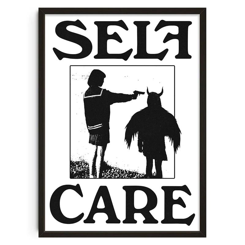 Винтажный Абстрактный Накорми свой разум Классические Постеры Принт Забота о себе Настенное искусство Холст Картина для Гостиной Спальни Домашний декор