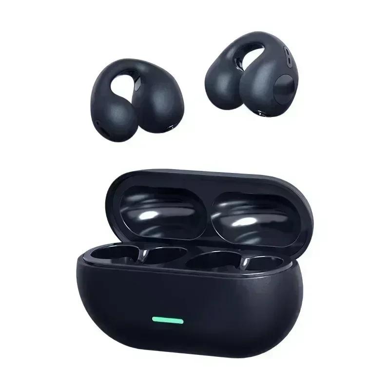 Bluetooth-гарнитура 5.3 Беспроводные наушники с костной проводимостью Клипса на ухо Музыка Шумоподавление HD-звонок Спортивные игровые наушники