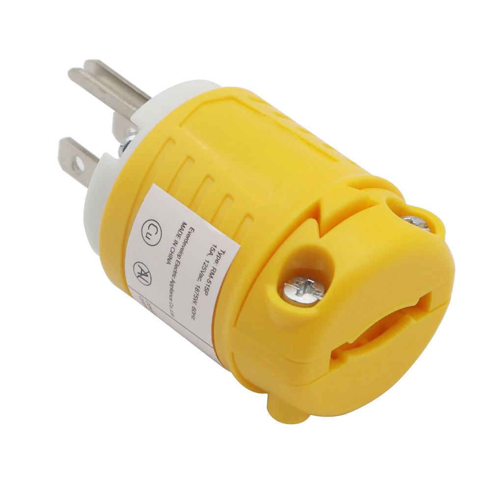 15 Ампер 125 Вольт 5-15P 2-полюсная 3-проводная заземляющая вилка с прямыми контактами
