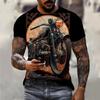 Summer Motorcycle Print Men's T-shirts Hip Hop Skulls Motor Streetwear Loose Short Sleeve Tops Punk Tee Shirts Men Clothing 6XL