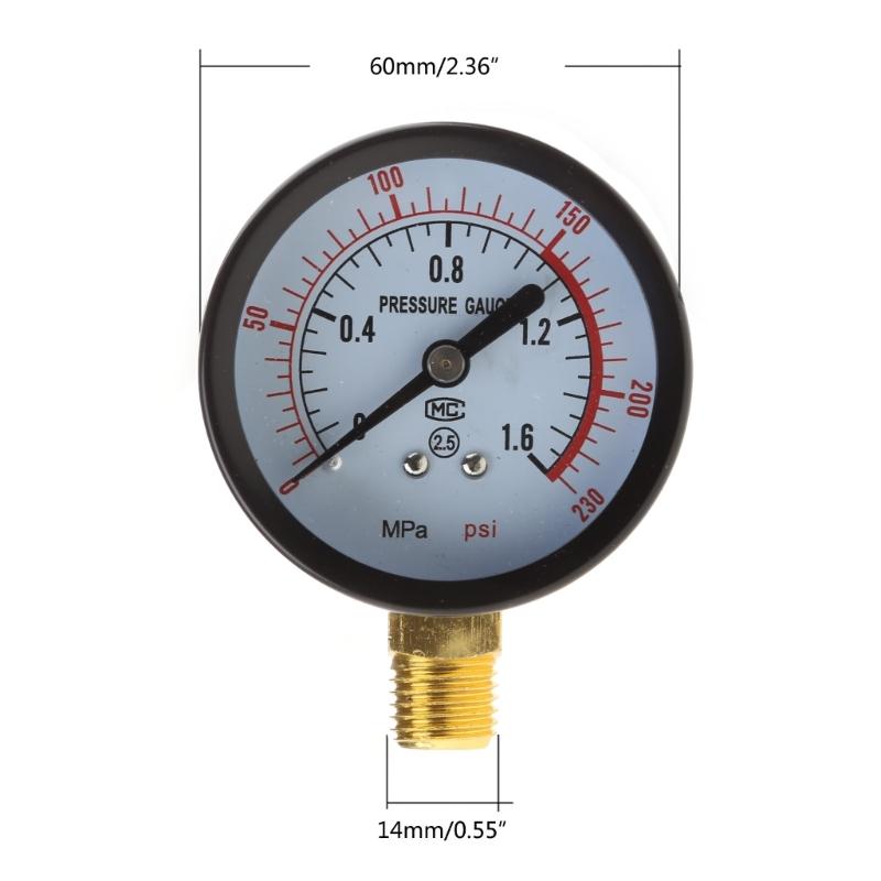 Pressure Gauge Iron/Plastic for Case Horizontal/Vertical Type Double Scale Gauge Air Compressor Gauge 3 Different Types