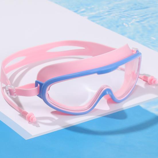 Детские очки для плавания с большой оправой, противотуманные очки для плавания с прозрачным обзором, защита от ультрафиолета, очки для бассейна для детей 5-16 лет