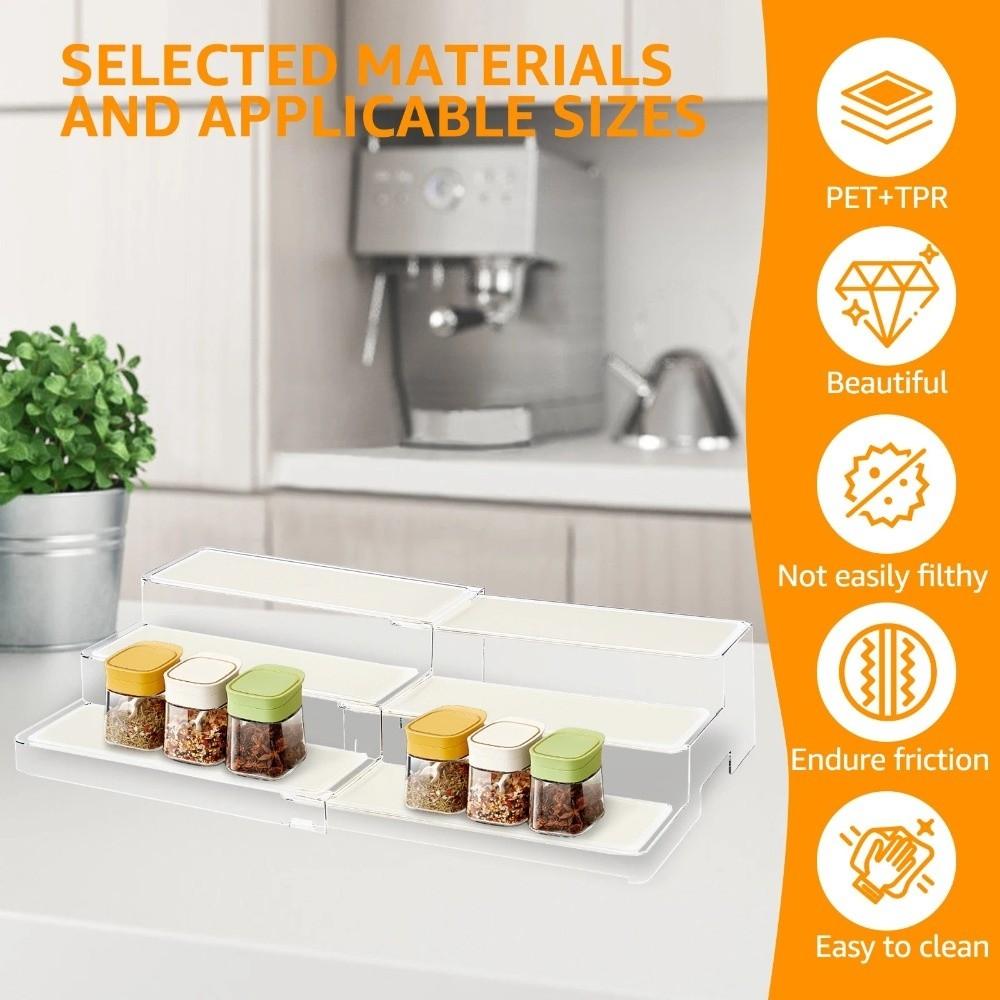 Видимая расширяемая полка для специй Регулируемая настольная полка-дисплей для косметики