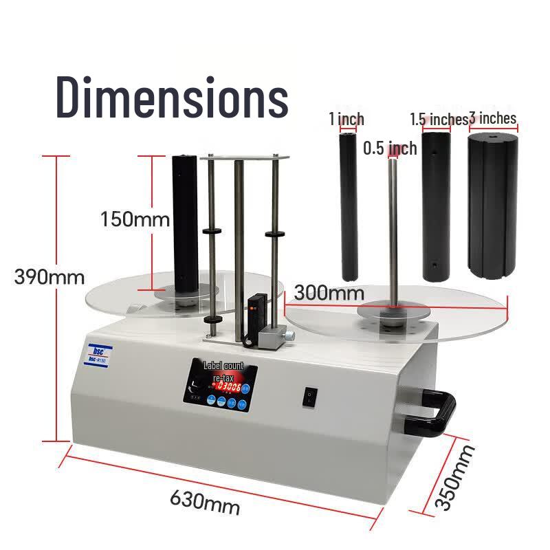 BSC-R150 Automatic Label Counting and Rewinding Machine CN plug (adapter included)