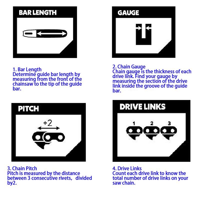 1/2 шт. 16 дюймов цепь для электрической бензопилы, полу долото, запасные части для цепи бензопилы, цепи для бензопилы
