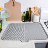 Силиконовый коврик для слива, быстросохнущий, рельефный, наклонный, сушилка для посуды, кухонный, столовая, раковина, органайзер, коврик