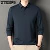 Новая модная рубашка поло с длинными рукавами, мужская модная деловая мужская одежда с отложным воротником и длинными рукавами