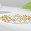 Elegant 18K Gold Plated Zircon Floral Bracelet Luxury Copper Base Jewelry for Women