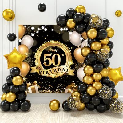 С Днем 50-летия Задний фон Баннер Для Мужчины Салфетка Воздушный шар Дверная занавеска 50 лет Юбилей 50 Вечеринка по случаю дня рождения Декор