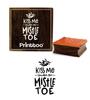 Printtoo Поцелуй меня под омелой Toe Word Design Wooden Rubber Stamp Block-2 x 2