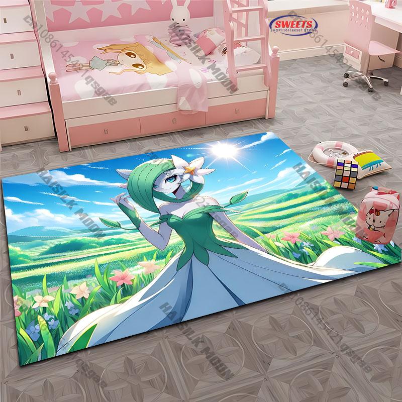 Various Sizes Pokemon Gardevoir Printed Carpet Rug for Living Rooms Bedroom Sofa, Garden Balcony Camping Mat Gift Free Shipping