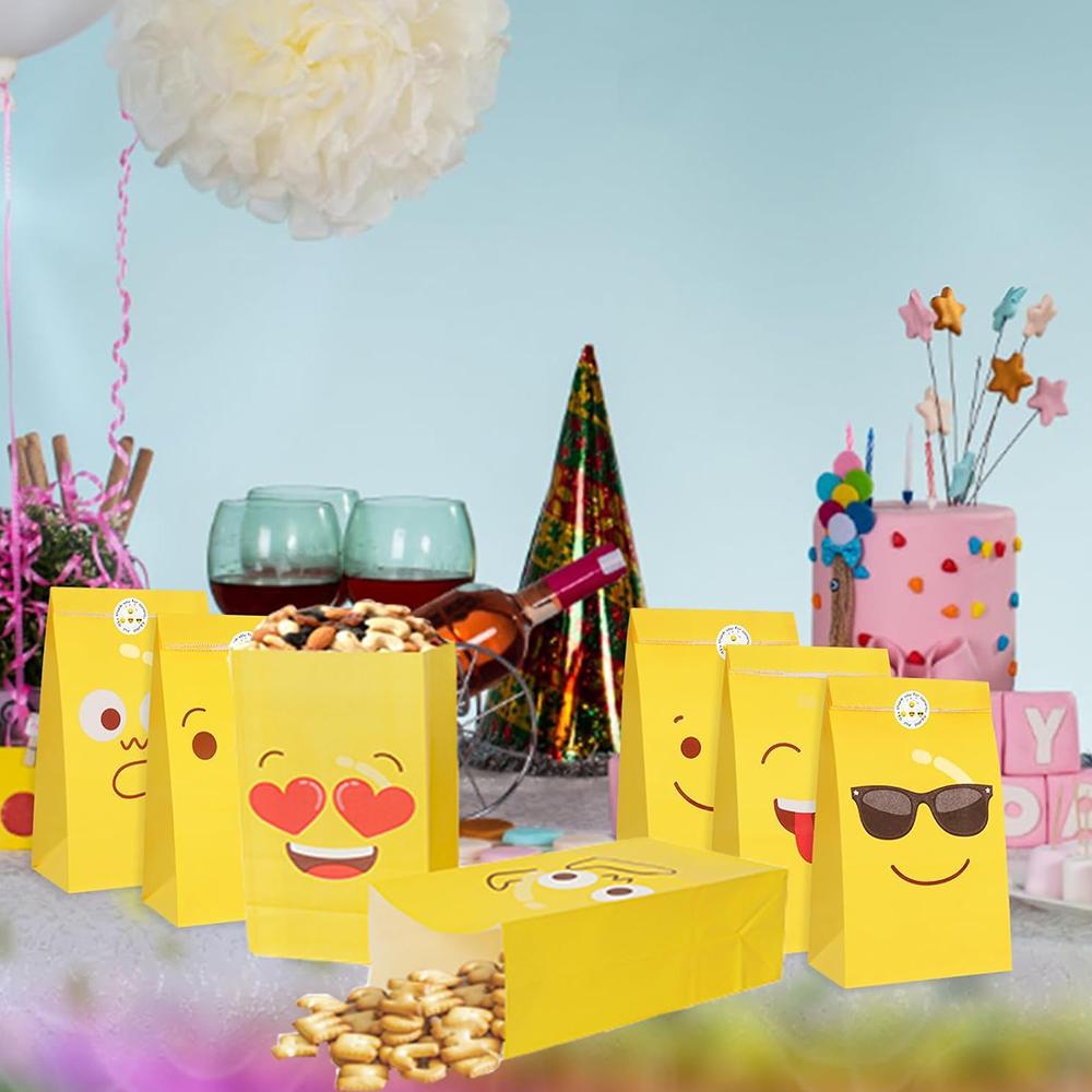 24 шт. Красочные подарочные бумажные пакеты с 24 шт. наклеек для упаковки подарков, сувениров