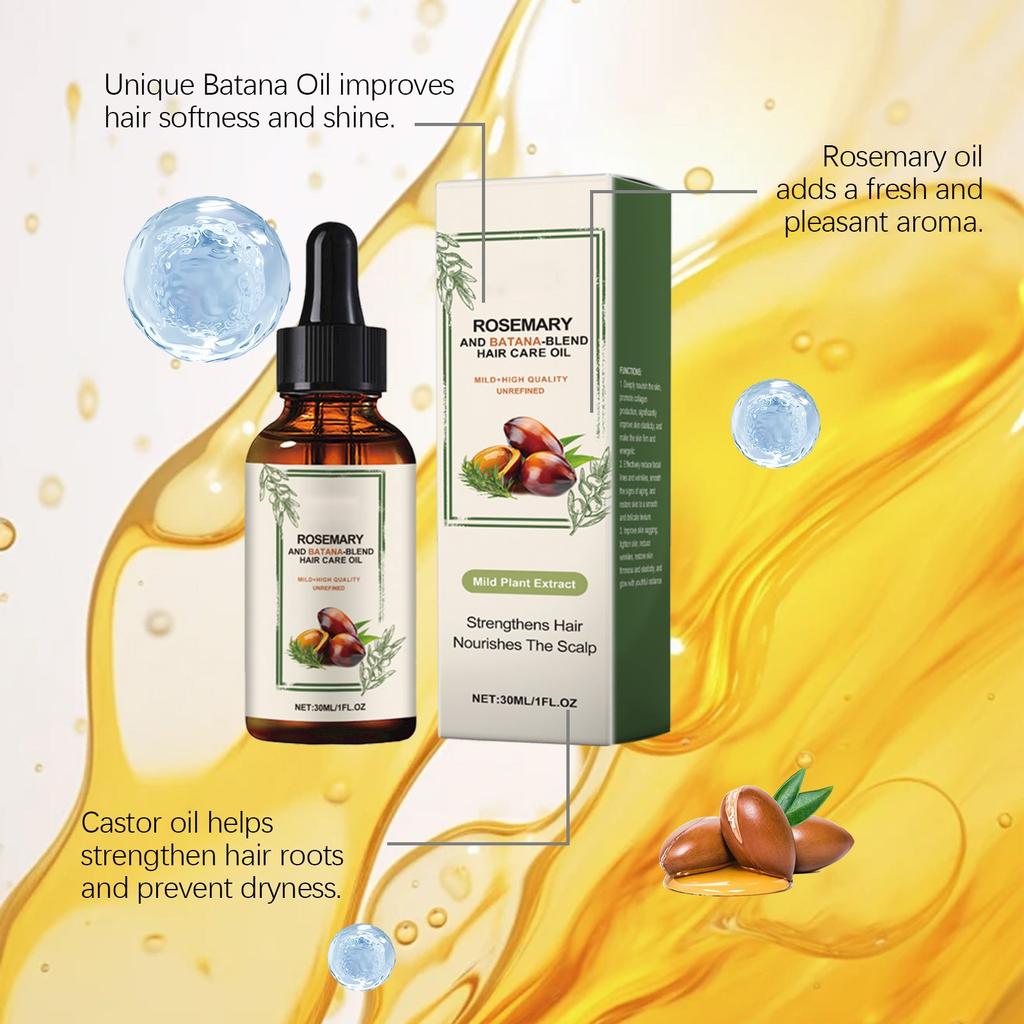 Hair Oil, Suitable for All Hair Types, Nourishes Scalp, Improves Blood Circulation, Eliminates Scalp Itching and Dryness 30ml