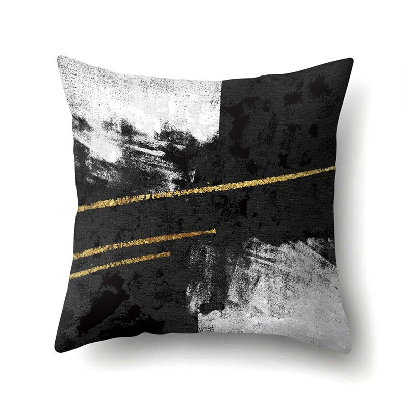 Nordic Ins Marble Polyester Pillowcase Car Decoration Home Printed Waist Cushion Pillowcase
