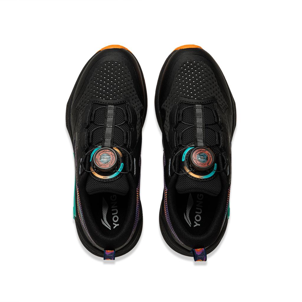 Li Ning Kids Weaving Sparrow Fashion Versatile Non-Slip Wear-Resistant Rebound Low-Top Running Shoes Kids Running Shoes Black YKFU084-7