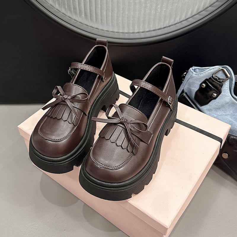 Милый бантик маленькие кожаные туфли женские универсальные ретро британский стиль удобные Мэри Джейн одинарные туфли весна и лето новые модели