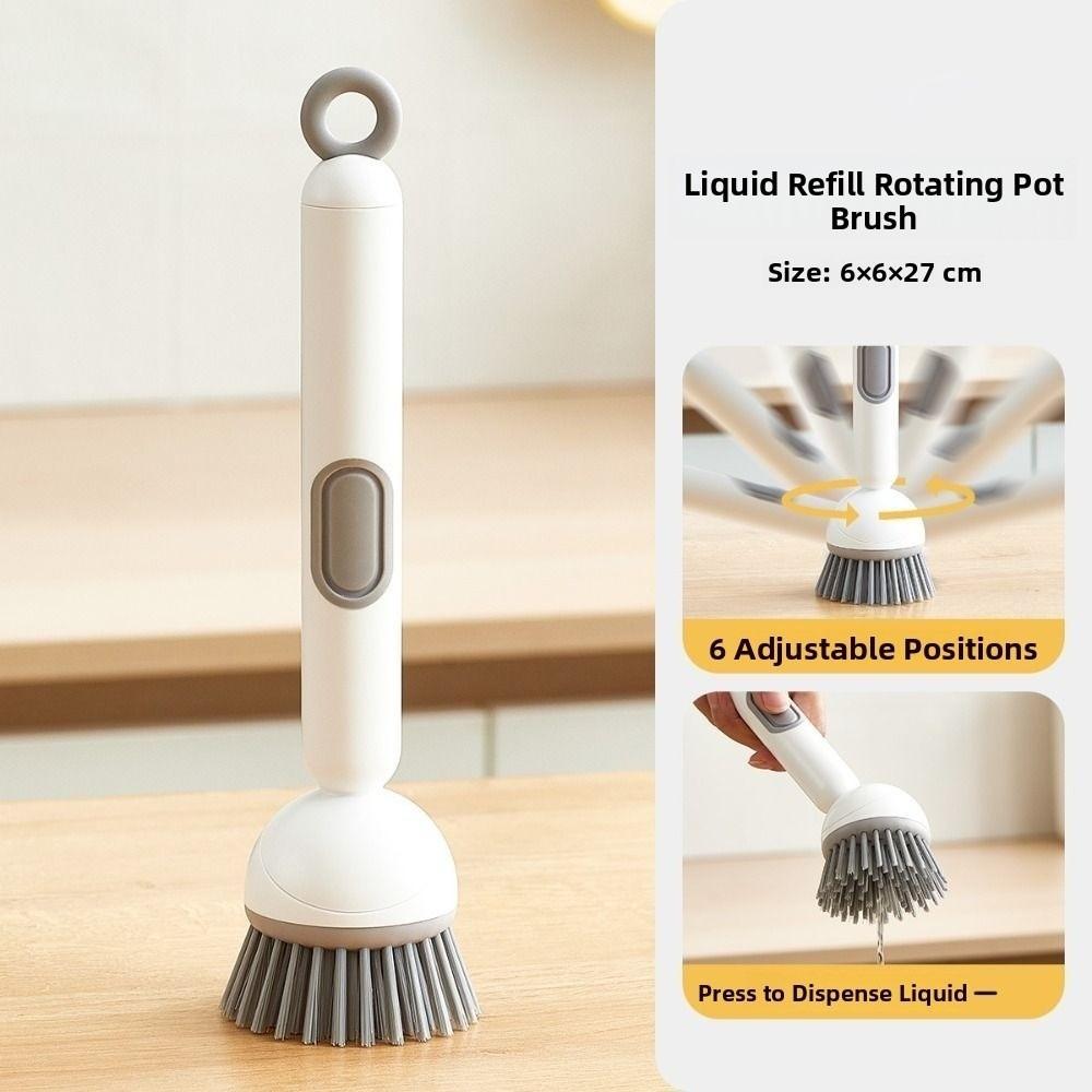 Press Out Liquid Refillable Liquid Washing Brush Dishwashing Brush Kitchen Pots Dishes Sink