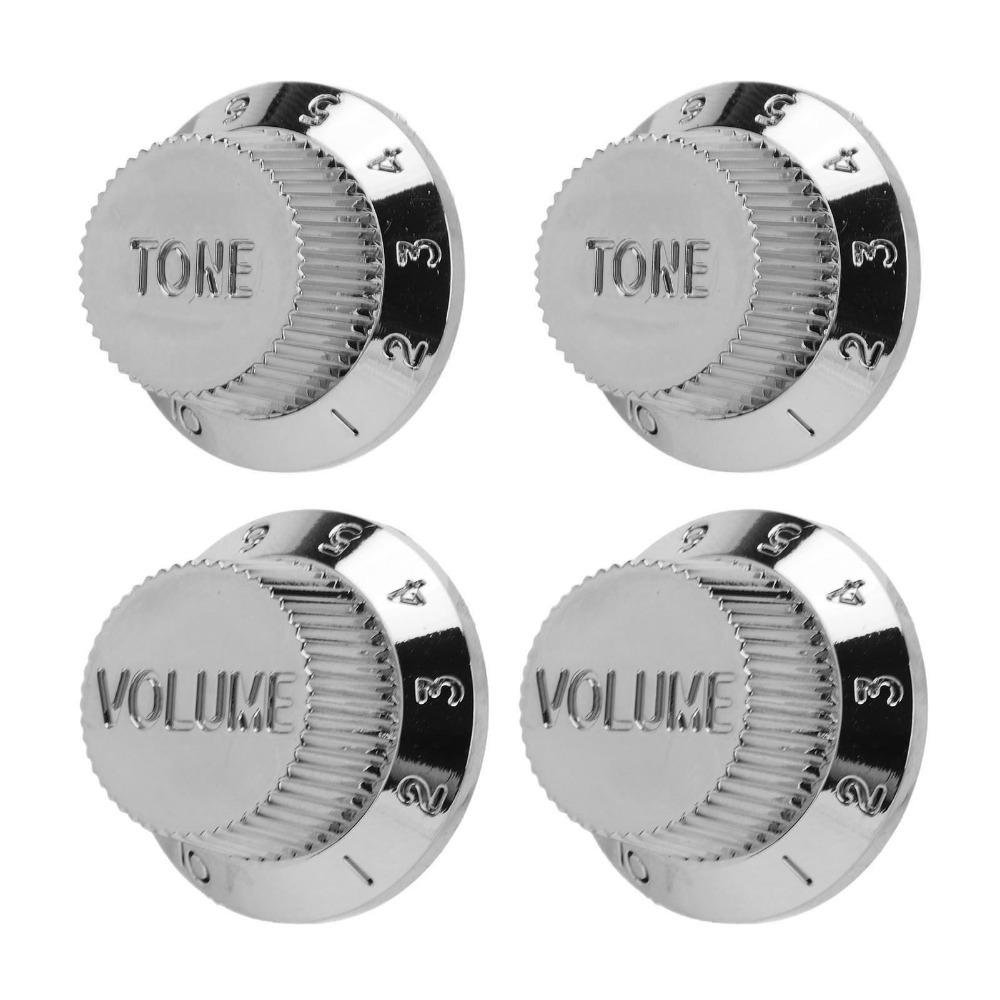 4PCS Silver/Gold Guitar Potentiometer Knob Set Polymer Electric Guitar Accessories Electric Guitar