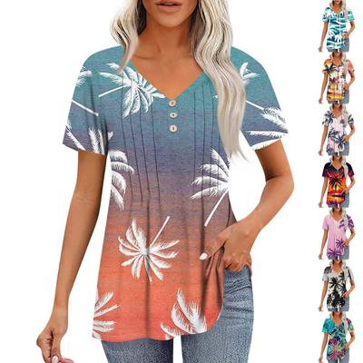 Женские рубашки с короткими рукавами, топы, элегантные повседневные рубашки, топы с V-образным вырезом и плиссировкой