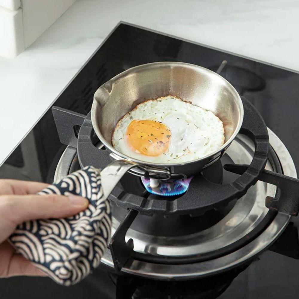 Diversion Port Stainless Steel Frying Egg Pan Silver Breakfast Cooking Pot  Complementary Food
