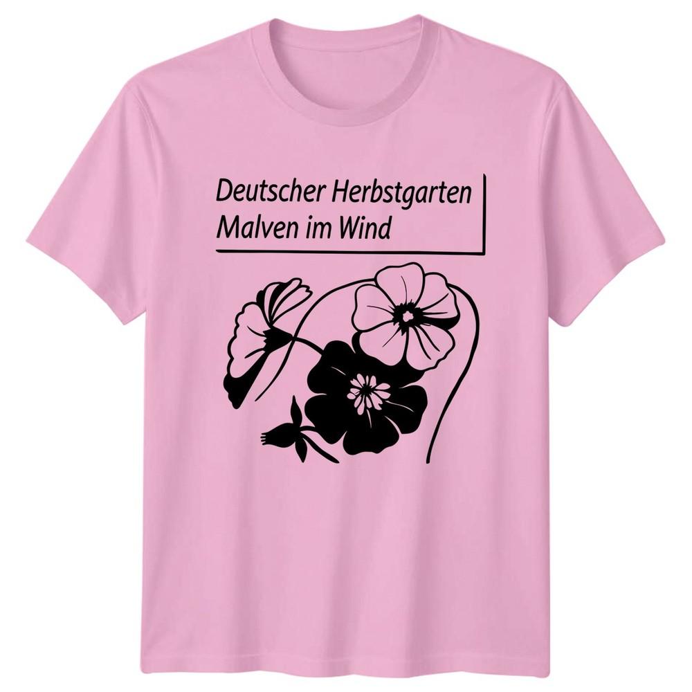 Deutscher Herbstgarten Malven Im Wind Unisexs TShirt Botanical Floral Gardening