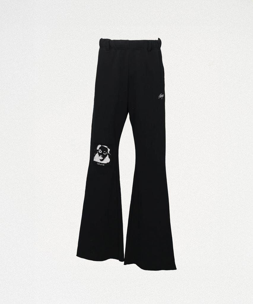 KAMIYA Girl Patch Bootcut Sweat Pants - Black