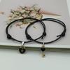 2 Pcs Set Couple Trendy Bracelet For Friend Lock Key Design Black Color Rope Bracelet Wholesale &Drop Shipping Jewelry