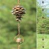 Retro Pine Cone Wind Chimes Drain Chain Japanese Style Eaves Drip Chain Garden Courtyard Outdoor Metal Done Old Craft Rain Chain
