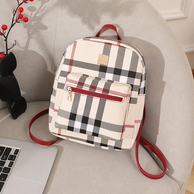 Женский рюкзак лето и осень новый тренд модный рюкзак с клетчатым принтом сумка-тоут цельный