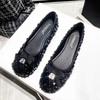 Женские туфли на плоской подошве с мелким носком, сверкающие блестки, банты на плоской подошве, темпераментные одинарные туфли, женские туфли на плоской подошве, женская обувь, мода