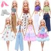 Fashion Doll Dress for 30cm Doll 11.5'' Girl Doll Outfit Tops and Pants with High Heels Shoes Boots Kids Play Gift Accessories Toy