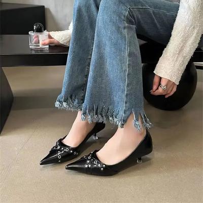 Женские пикантные туфли с острым носком, женские весенние туфли на высоком каблуке, новый дизайнерский бренд, элегантные модельные туфли, прогулочные туфли-лодочки, женские туфли на шпильке