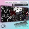 HYBXAXC Black Cat illustration Mouse Pad Large Game Table Mats Rubber NonSlip Keyboard Mausepad HD Computer Long Desk Mat
