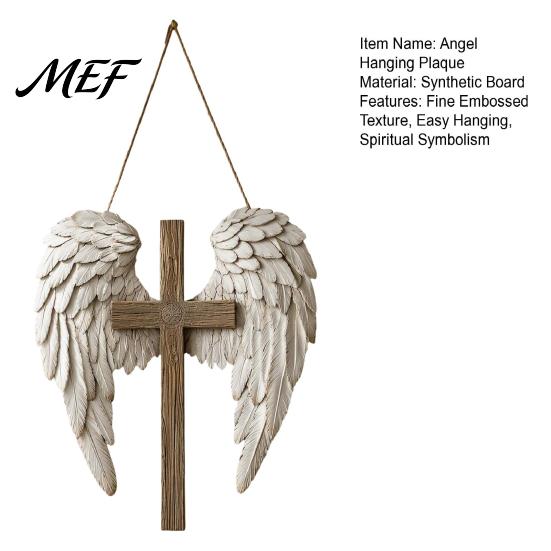 Wooden Windmill Wall Decor 2D Angel Wings Hanging Plaque, Religious Faith Art Creative Holiday Plaque Sign, Rustic Christian Home Decor, Spiritual