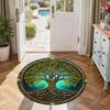 Tree Life Round Floor Mat Suitable for Balcony Living Rooms Bedrooms Foyer Anti-slip Round Rug Anime Office Decor Perfect Birthday Christmas Gift Idea
